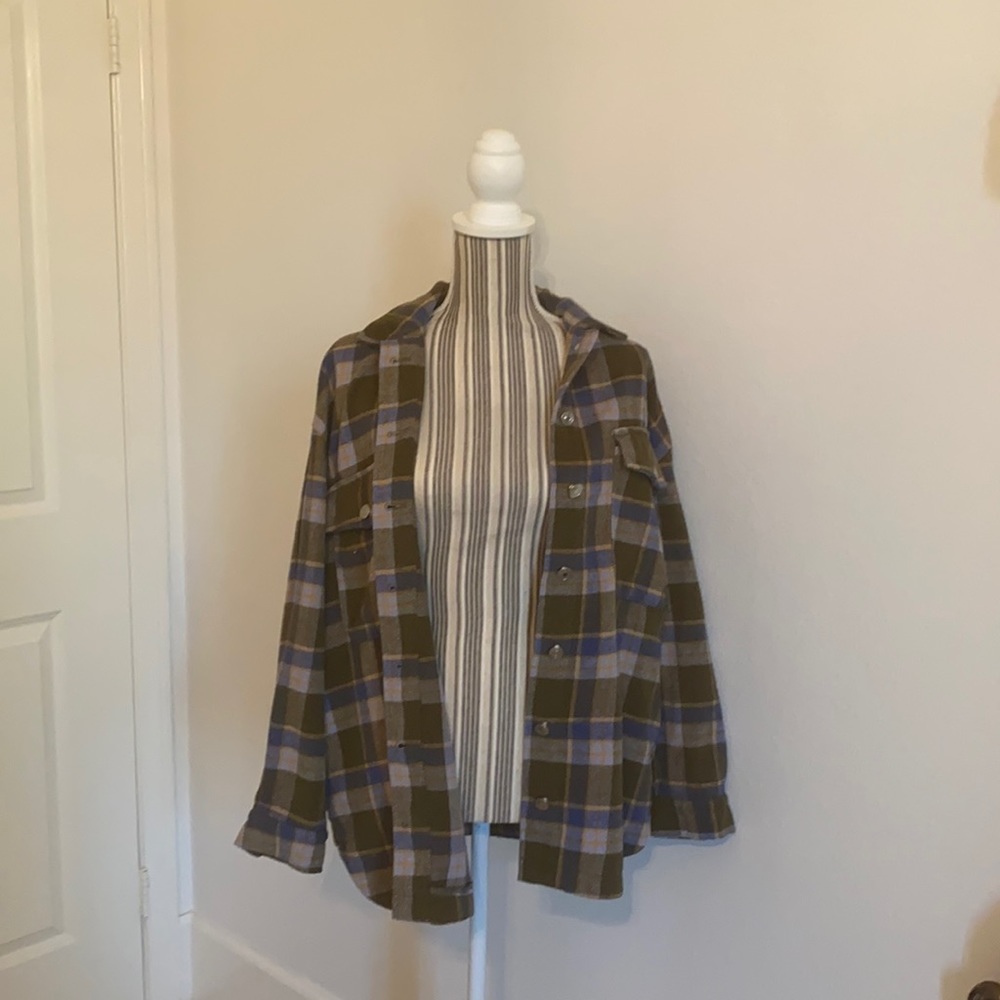 Fashion nova flannel blue green yellow